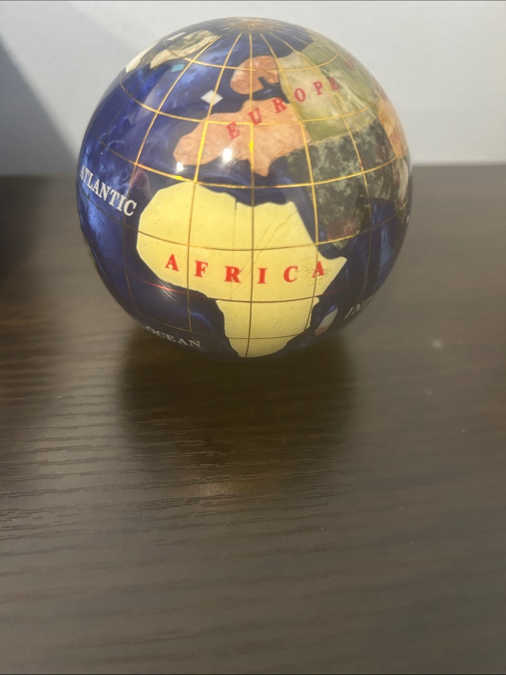 Kalifano Gemstone Globe Paperweight 3.5” World Globe Desk Accessory gift office - Picture 5 of 11